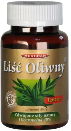 Пищевая добавка Meridian Olive Leaf Extra 60 капсул от прыщей (5906489288616)