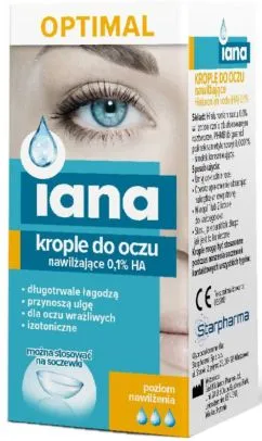 Пищевая добавка Starpharma Iana Глазные капли Оптимал 0.1% Ha (5904730732819)