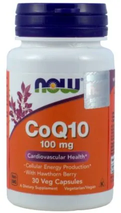 Пищевая добавка Now Foods Коэнзим Q10 100 мг + Боярышник 30 капсул (733739032102)