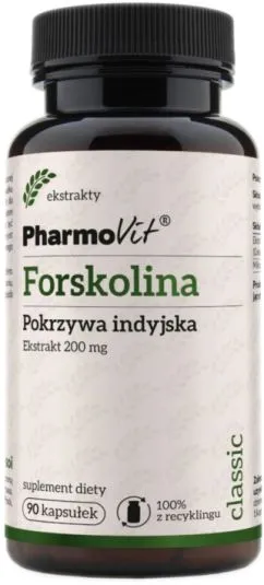 Харчова добавка Pharmovit Форсколін 4:1 200мг 90 капсул (5902811231114)