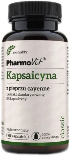 Харчова добавка Pharmovit капсаїцин з кайєнського перцю 90 капсул (5902811237499)