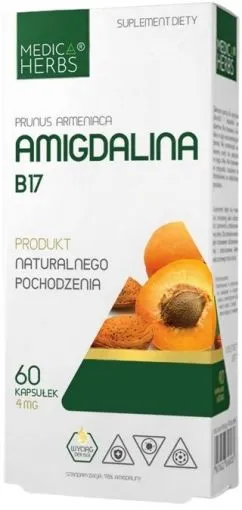 Пищевая добавка Medica Herbs Амигдалин B17 60 капсул (5907622656798)