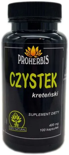 Пищевая добавка Proherbis Cistek Cretan 400 мг 100 капсул (5902687151660)