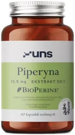 Харчова добавка UNS Piperine Bioperine 60 капсул Vege (5904238960233)