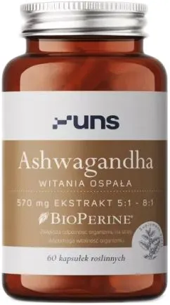Пищевая добавка UNS Ashwagandha + Bioperine 60 капсул (5904238960301)