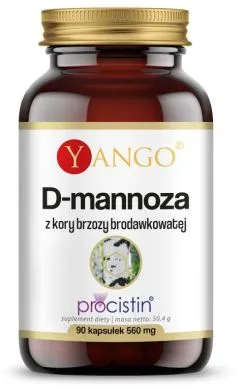 Пищевая добавка Yango D-Mannose 90 капсул из коры серебряной березы (5904194062132)