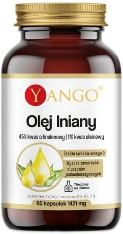 Пищевая добавка Yango льняное масло 60 капсул (5904194062361)