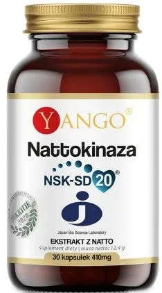 Пищевая добавка Yango Nattokinase 410 мг экстракта натто 30 капсул (5907483417576)