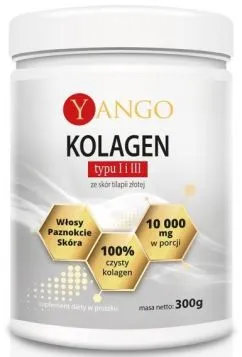 Харчова добавка Yango Fish Collagen Type II III для волосся та шкіри 300 г (5907483417149)