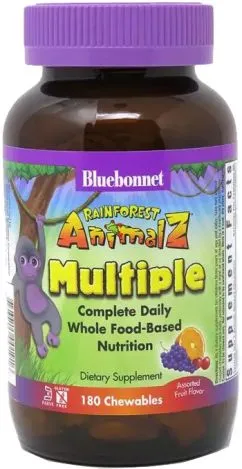 Мультивітаміни Bluebonnet Nutrition Rainforest Animalz 180 жувальних таблеток (743715001916)