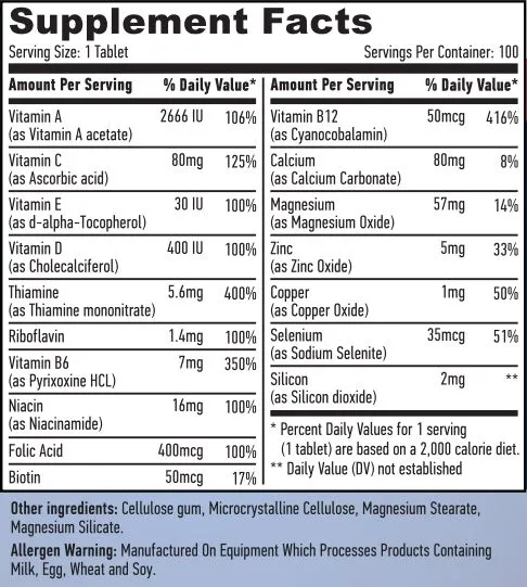 Витаминно-минеральный комплекс Haya Labs Basic Adult Multivitamin 100 таблеток (854822007309) - фото №2