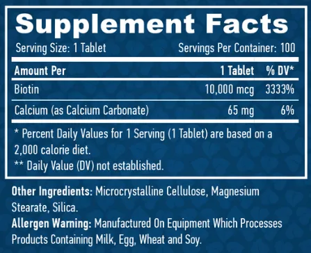 Витаминно-минеральный комплекс Haya Labs Biotin Maximum Strength 10.000 mcg 100 таблеток (854822007866) - фото №2