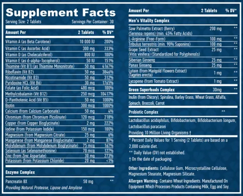 Вітаміни та мінерали для чоловіків Haya Labs Food Based Men's Multi 60 таблеток (854822007637) - фото №2