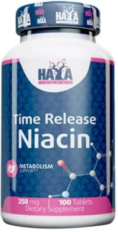 Вітаміни Haya Labs Niacin /Time Release/ 250 мг 100 таблеток (858047007168)