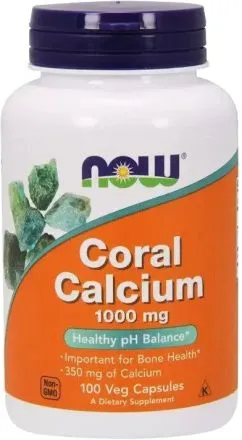 Вітаміни NOW Coral Calcium 1000 мг 100 веган. капсул (733739012739)
