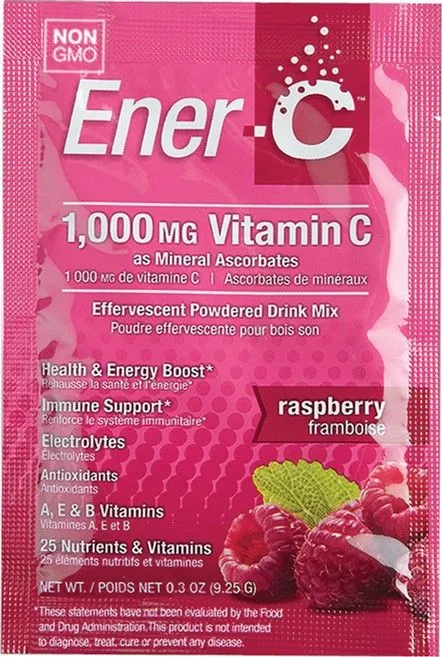 Витамины Ener-C Vitamin C 1000 мг малина 30 пакетиков (873024001021) - фото №3