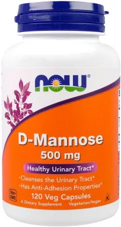 Натуральна добавка Now Foods D-Манноза 500 мг 120 гелевих капсул (733739028112)
