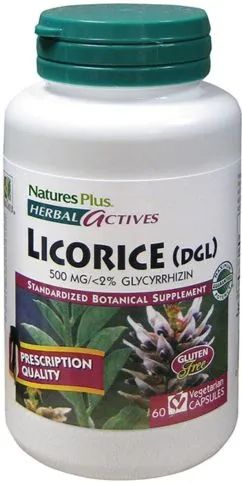 Натуральная добавка Natures Plus Лакрица 500 мг Herbal Actives 60 гелевых капсул (97467072244)
