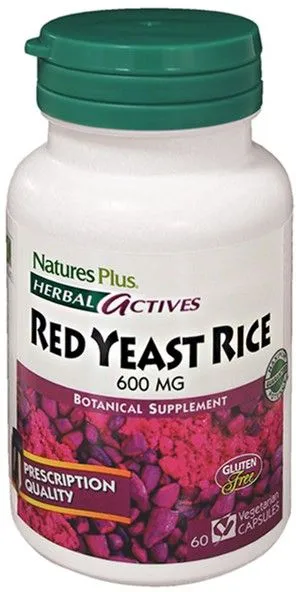 Натуральна добавка Natures Plus Вид=червоний дріжджовий рис 600 мг Herbal Actives 60 гелевих капсул (97467072466) - фото №3