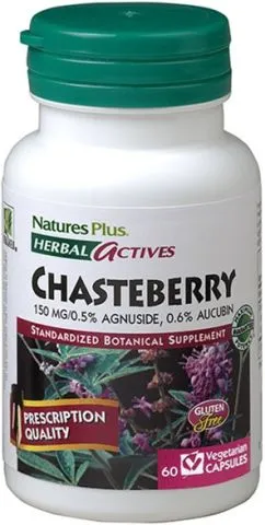 Натуральная добавка Natures Plus Herbal Actives Chasteberry Натуральная добавка Плодов Авраамового Дерева 150 мг 60 гелевых капсул (97467071445)
