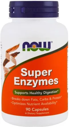 Натуральна добавка Now Foods Super Enzymes 90 капсул (733739029638)