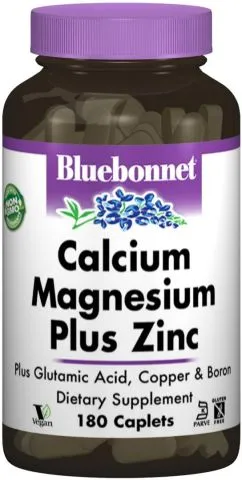 Мінерали Bluebonnet Nutrition Кальцій Магній + Цинк 180 капсул (743715006997)