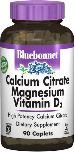 Минералы Bluebonnet Nutrition Цитрат кальция магний + витамин D3 90 капсул (743715007154)