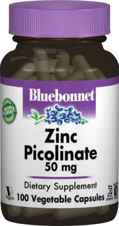 Мінерали Bluebonnet Nutrition Цинк піколінат 50 мг 100 гелевих капсул (743715007406)