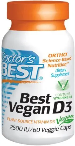 Витамины Doctor's Best Ortho Science-Baced Nutrition Best Vegan D3 2500IU 60 гелевых капсул (753950003026)