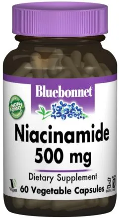 Витамины Bluebonnet Nutrition Ниацинамид (B3) 500 мг 60 гелевых капсул (743715004665)