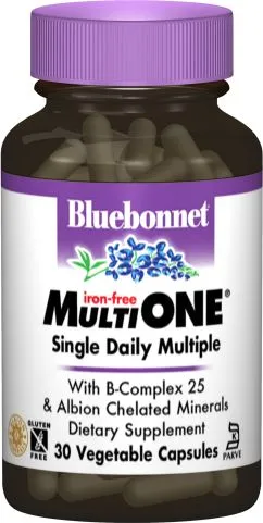 Мультивітаміни без заліза Bluebonnet Nutrition MultiONE 30 гелевих капсул (743715001459)