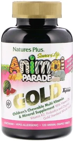 Витамины Natures Plus Animal Parade Gold мультивитамины арбуз 120 жевательных таблеток (97467299382)