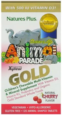Витамины Natures Plus Animal Parade Gold мультивитамины вишня 120 жевательных таблеток (97467299320)
