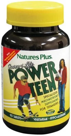 Витамины Natures Plus Power Teen мультивитамины для подростков 90 таблеток (97467299917)