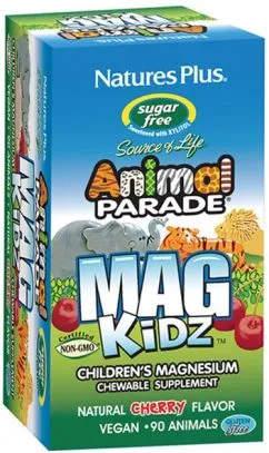Мінерали Natures Plus Animal Parade Mag Kidz магній вишня 90 жувальних таблеток (97467299429)