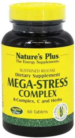 Комплекс Nature's Plus Mega-Stress для борьбы со стрессом и поддержания энергии 60 таблеток (97467012608)