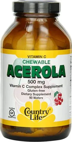 Вітаміни Country Life Acerola Vitamin C 500 мг 90 таблеток (015794072102)