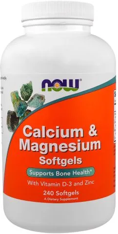 Минералы Now Foods Кальций&Магний + Витамин D 240 желатиновых капсул (733739012524)