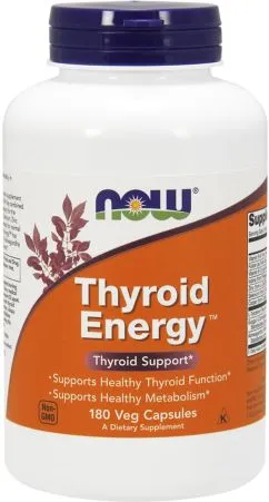 Натуральна добавка Now Foods для щитовидної залози Thyroid Energy 180 гелевих капсул (733739033697)