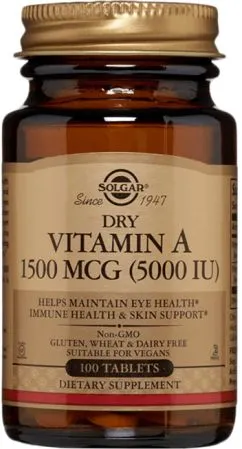Вітаміни Solgar  вітамін А 1500 мкг 100 таблеток (033984028203)
