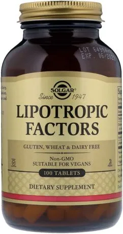 Натуральная добавка Solgar Lipotropic Factors липотропными факторами 100 таблеток (033984015814)