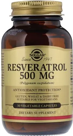 Натуральная добавка Solgar Ресвератрол 500 мг 30 капсул (033984310452)