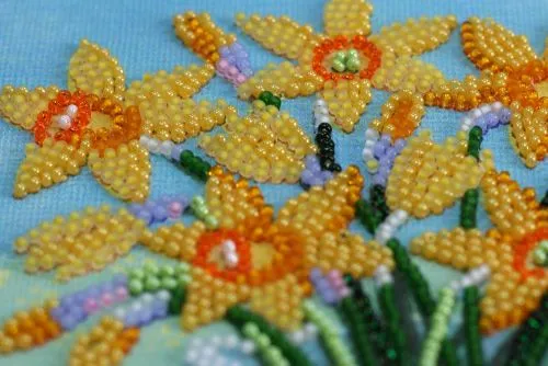Набір міді для вишивання бісером Абрис Арт на натуральному художньому полотні Квітневий ранок (AMB065) - фото №2