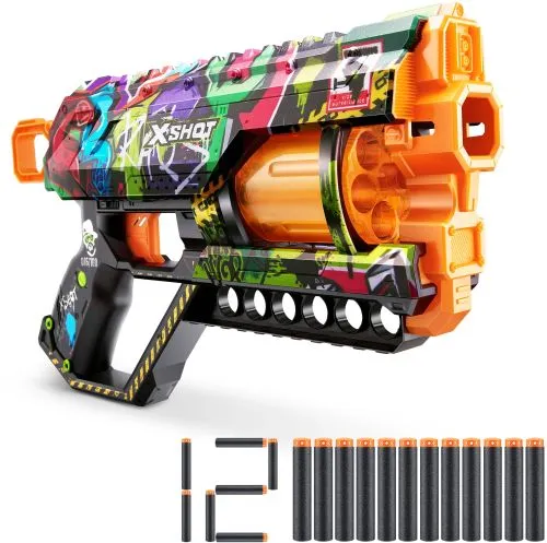 Швидкострільний бластер Zuru X-SHOT Skins Griefer Graffiti 12 патронів (193052045041) - фото №3
