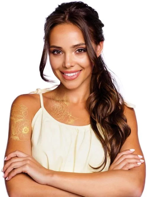 Тимчасові тату TATTon.me Gold Flower Set (TSGoldFlower) (4820191131651) - фото №5