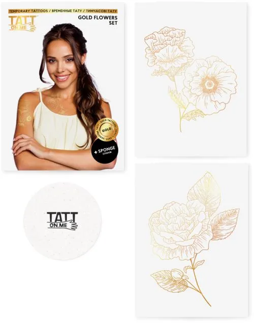 Тимчасові тату TATTon.me Gold Flower Set (TSGoldFlower) (4820191131651) - фото №2
