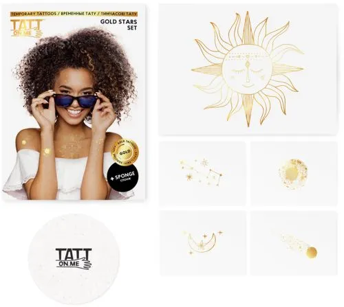 Тимчасові тату TATTon.me Gold Stars Set (TSGoldStars) (4820191131675) - фото №2