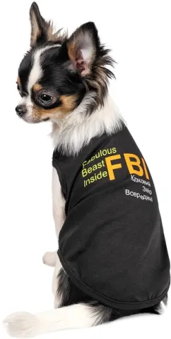 Борцовка Pet Fashion «FBI» для собак, размер S, черная