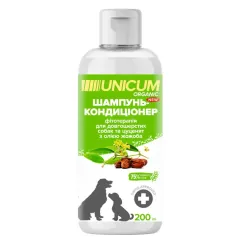 Шампунь-кондиціонер UNICUM ORGANIC для довгошерстих собак з маслом жожоба 200 мл (UN-079)