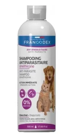 М'який шампунь FRANCODEX Anti-parasite Dimethicone Shampoo з диметиконом для котів та собак (172467)